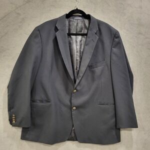 Adolfo Blazer Jacket Mens Size 48R Black Gold Buttons Paisley Lined‎